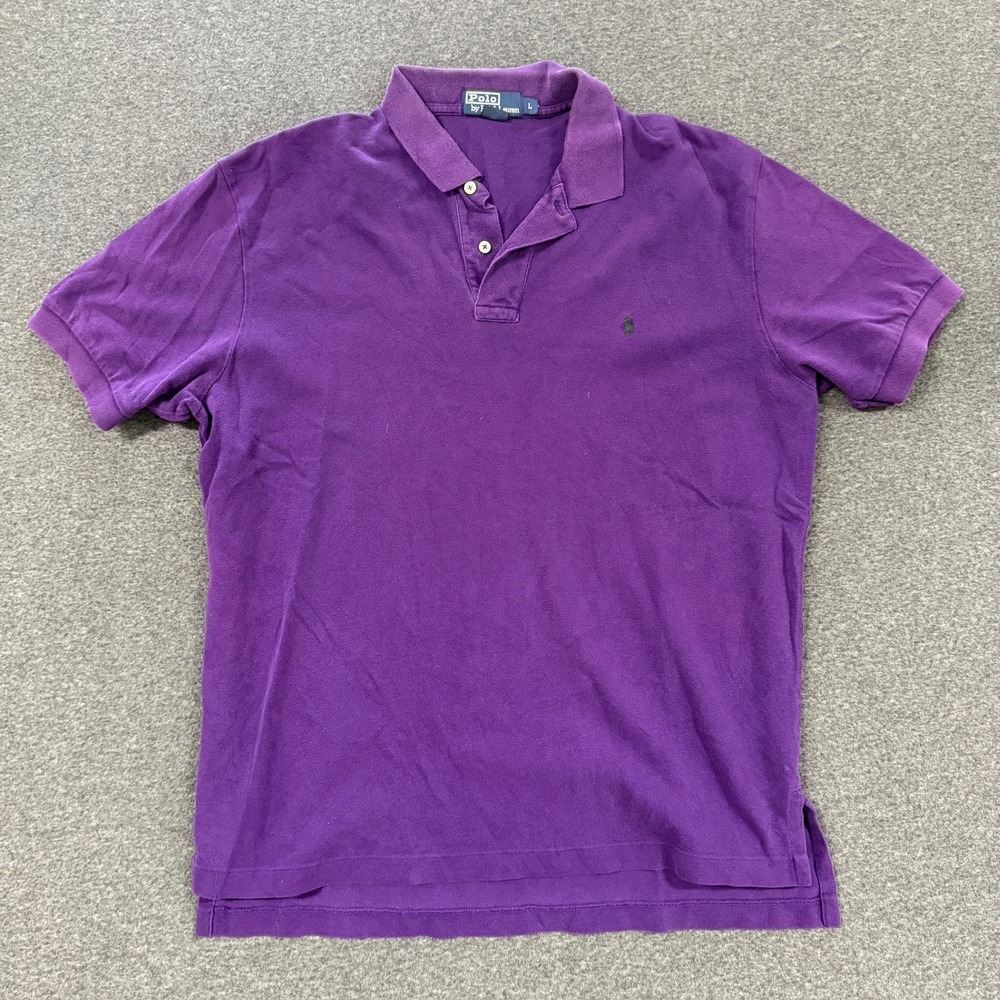 Vintage Polo Ralph Lauren Polo Shirt Mens L Purple Good Short Sleeve Pique